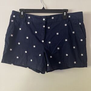 Cambridge Dry Goods Blue White Stars All Over Pattern Bermuda Shorts - Size 6